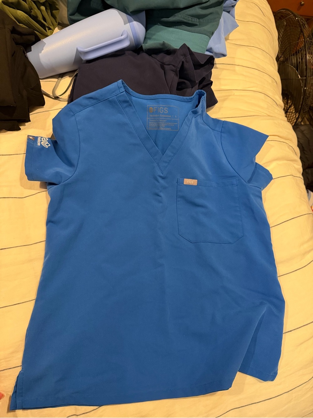 Figs Men's V-Neck Top in Blue